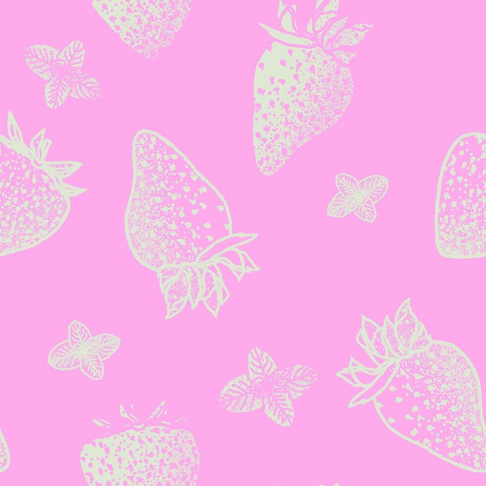 Strawberries with spray texture illustration design seamless pattern vector