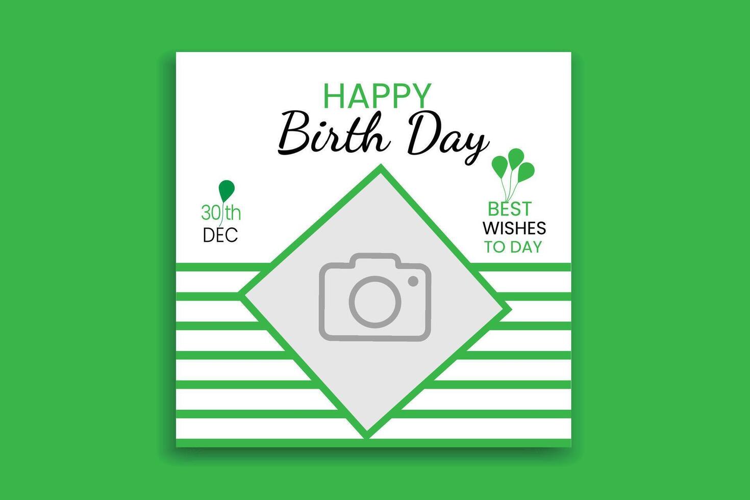 happy birth day social media post design, banner , vector