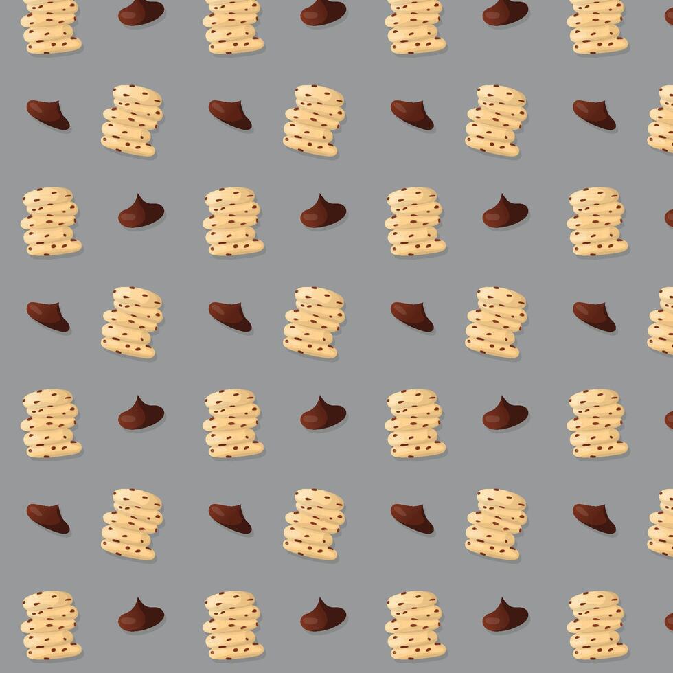 vector chocolate cookies pattern illustration
