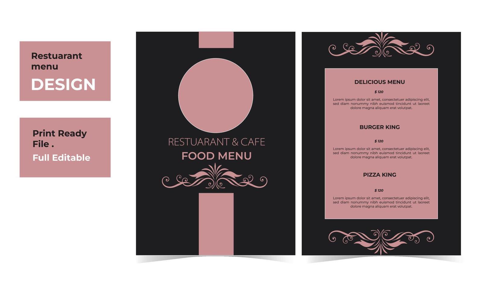 Restaurant menu template - restaurant manu design template vector