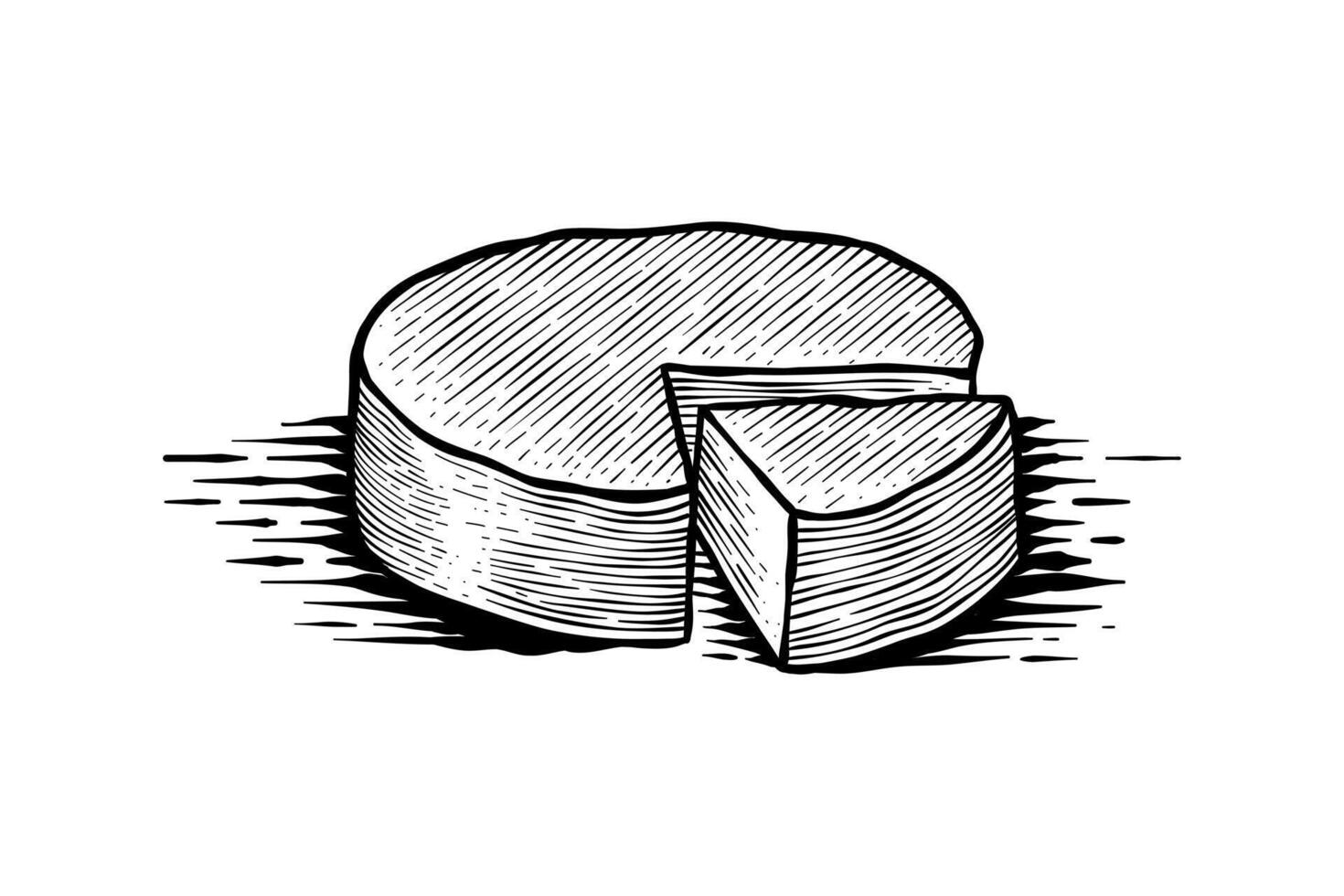 Cheese making Vector illustration in sketch style