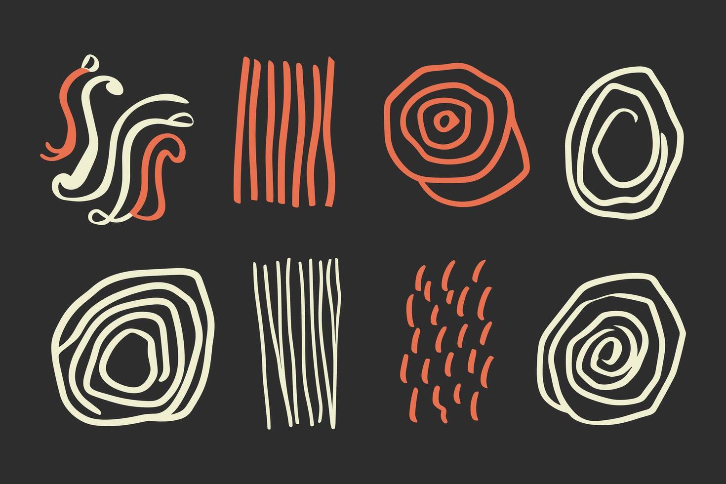 Set of abstract doodles for design of patterns vector