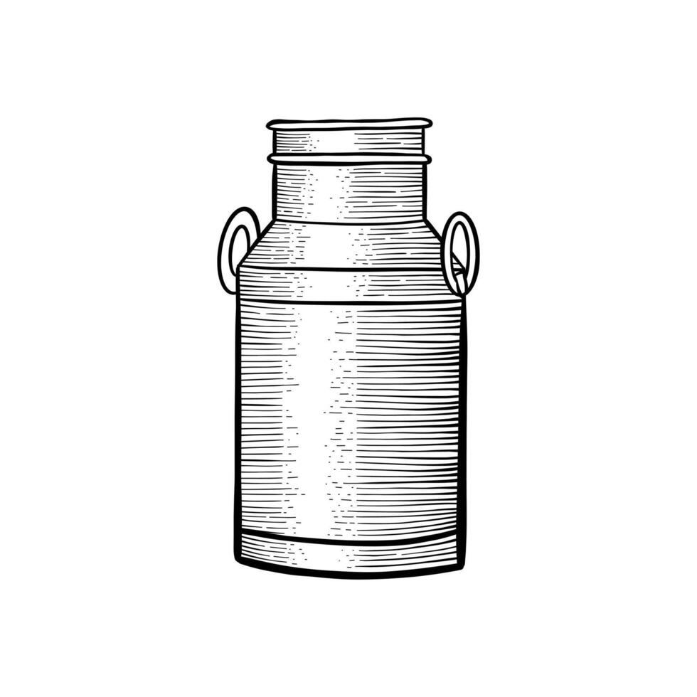 can container vector illustration in engraving style