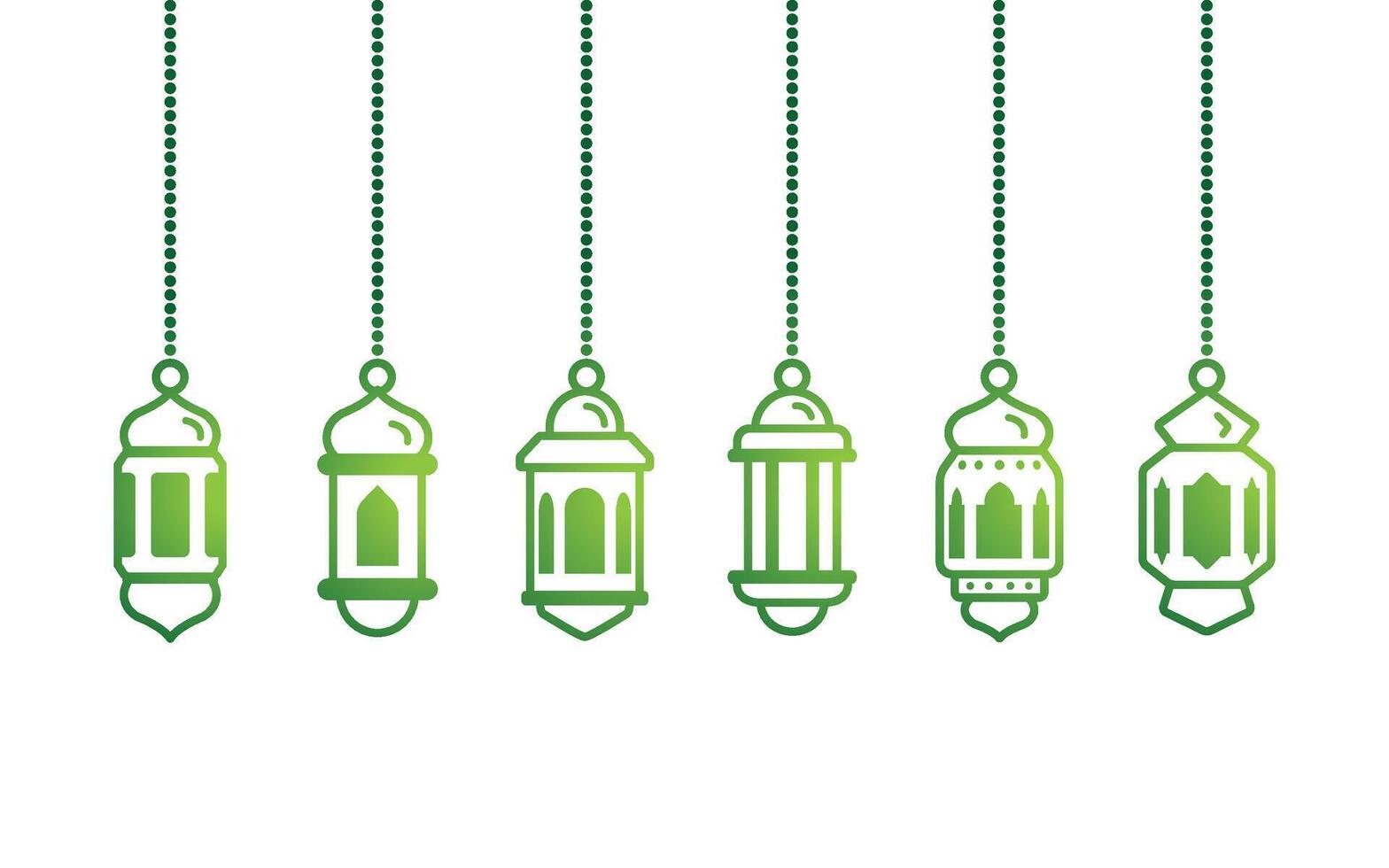 Hand drawn Arabic lantern ornament vector design collection