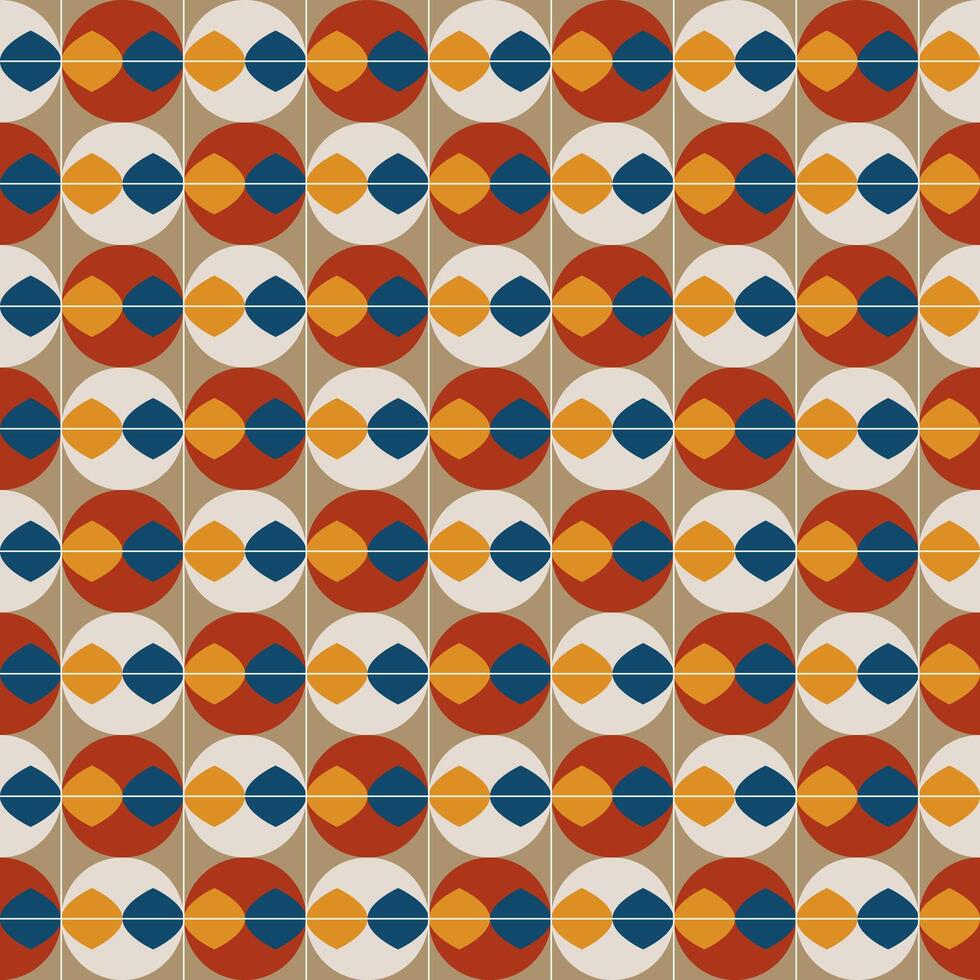 an orange and blue geometric pattern vector