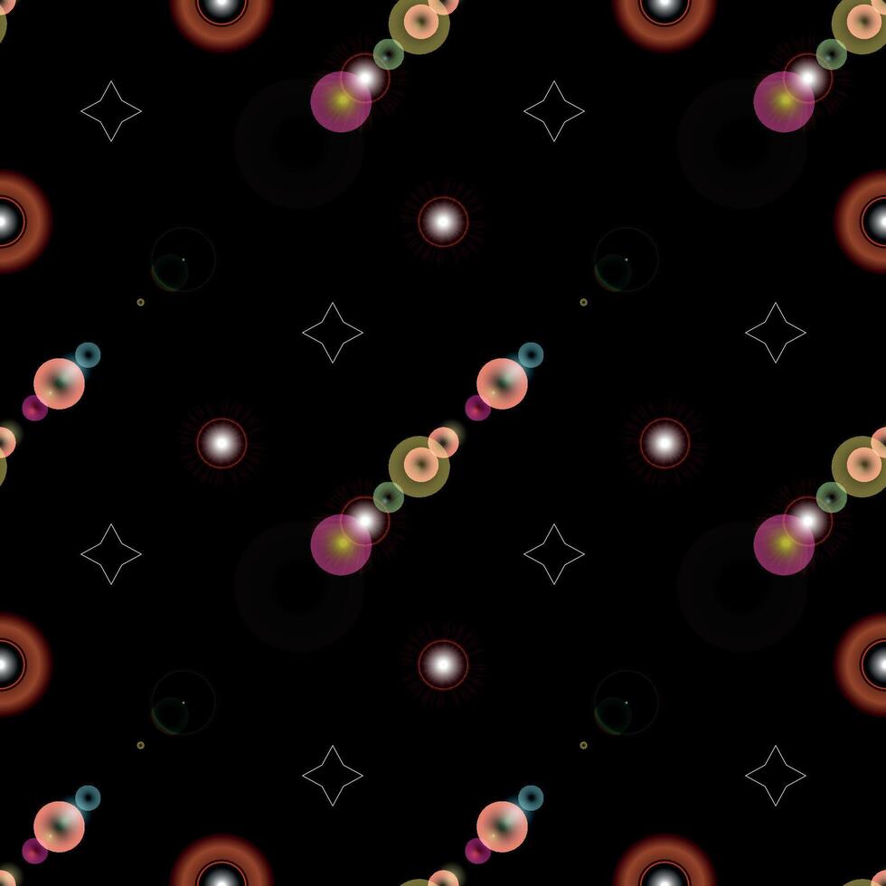 A blue and yellow pattern of circles with stars vector