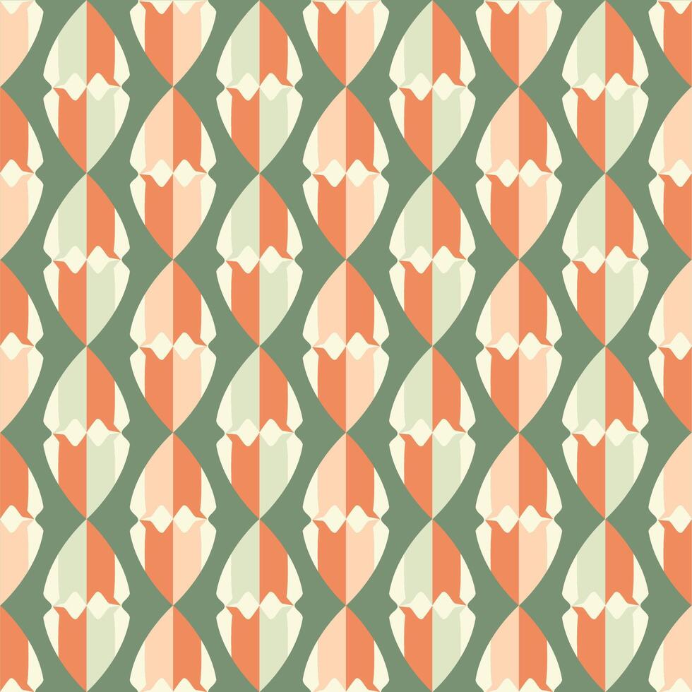 a green and orange pattern with a wavy design vector