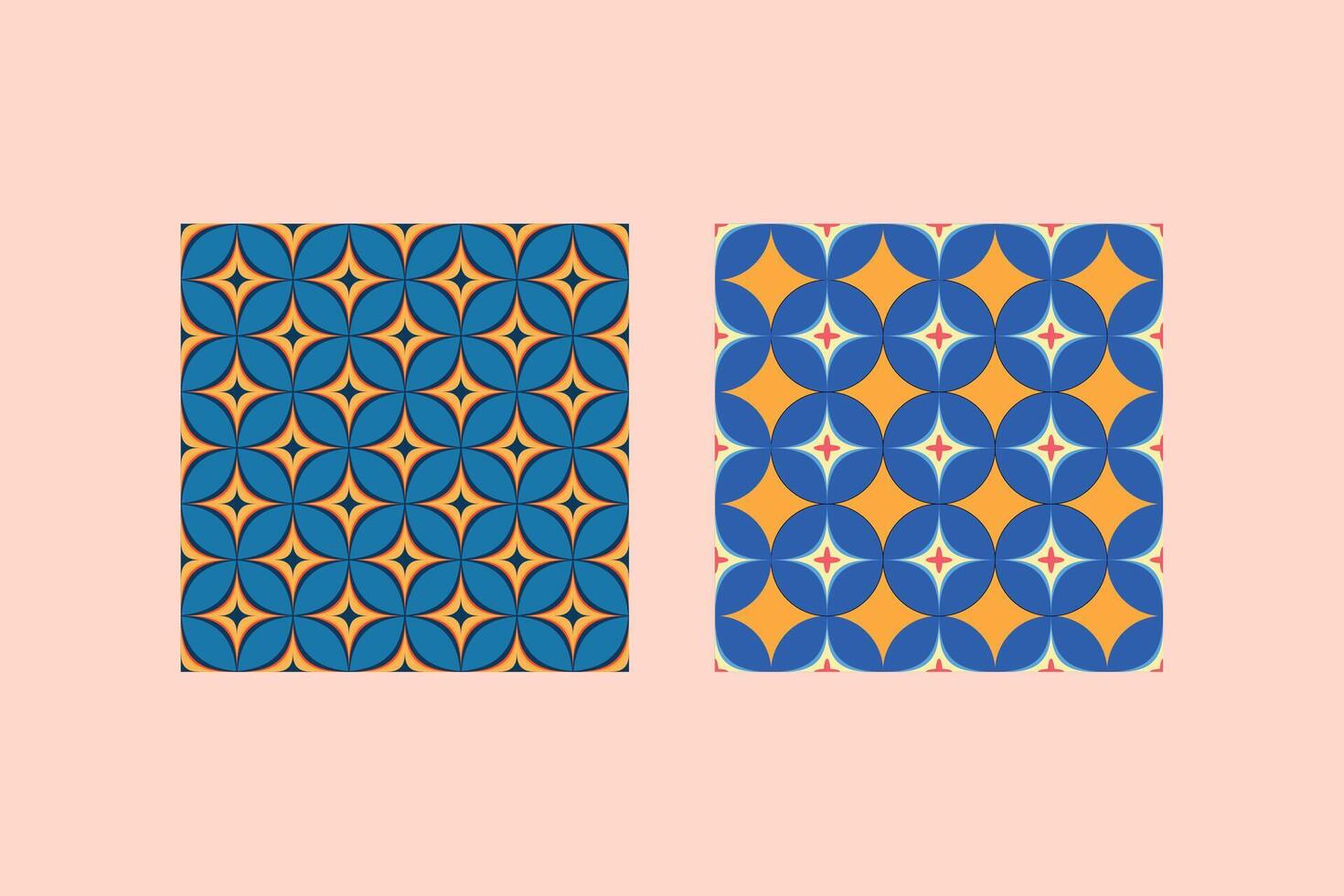 pattern retro set vector