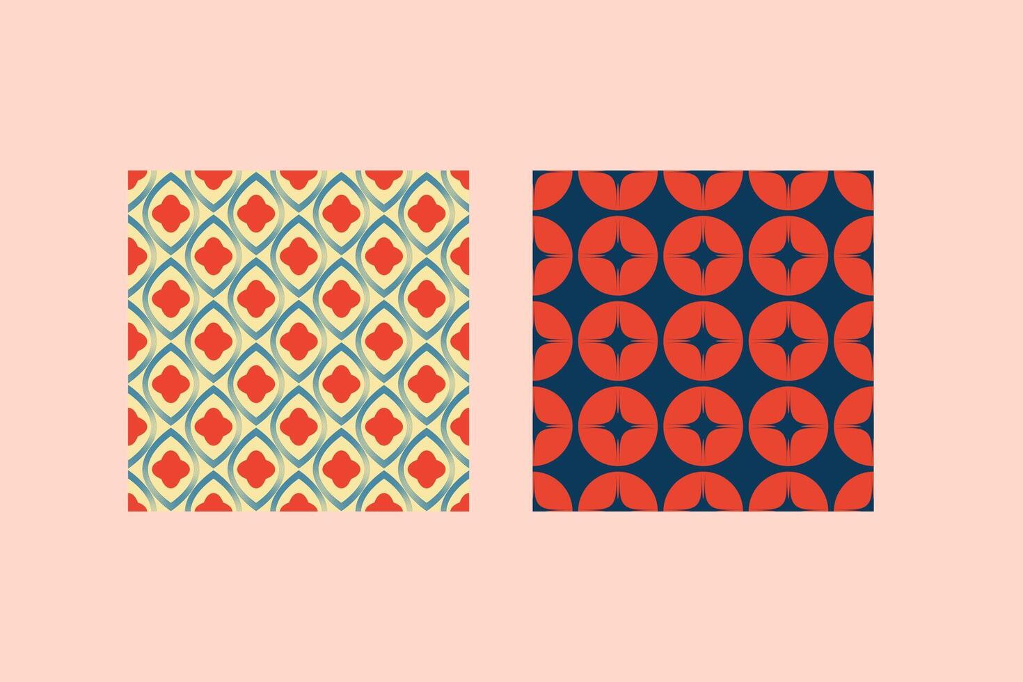 pattern retro set vector