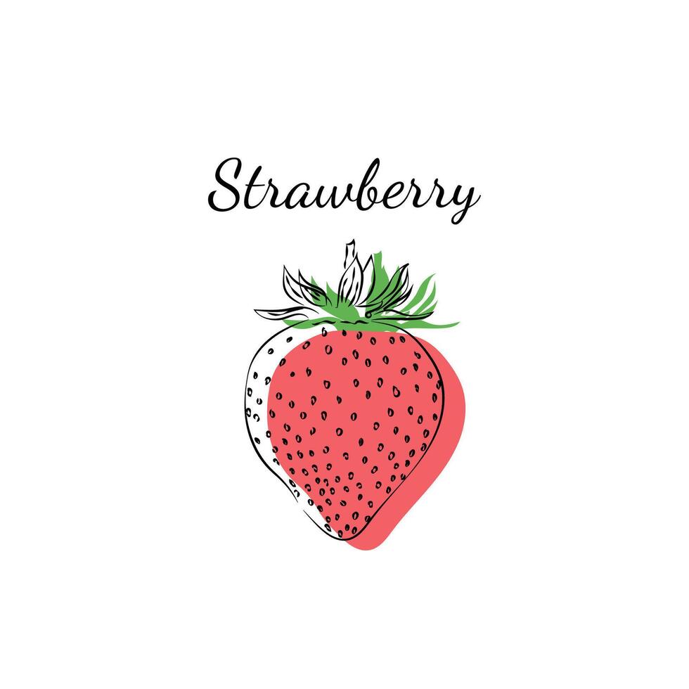 Concept for Business and Branding. Fresh Fruit Logo Template Vector. Strawberry Logo Template vector