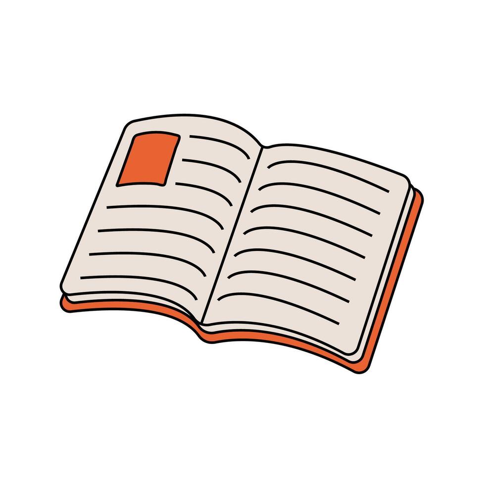 open book icon, flat style book, doodle style book vector. the symbol of the book on a white background vector