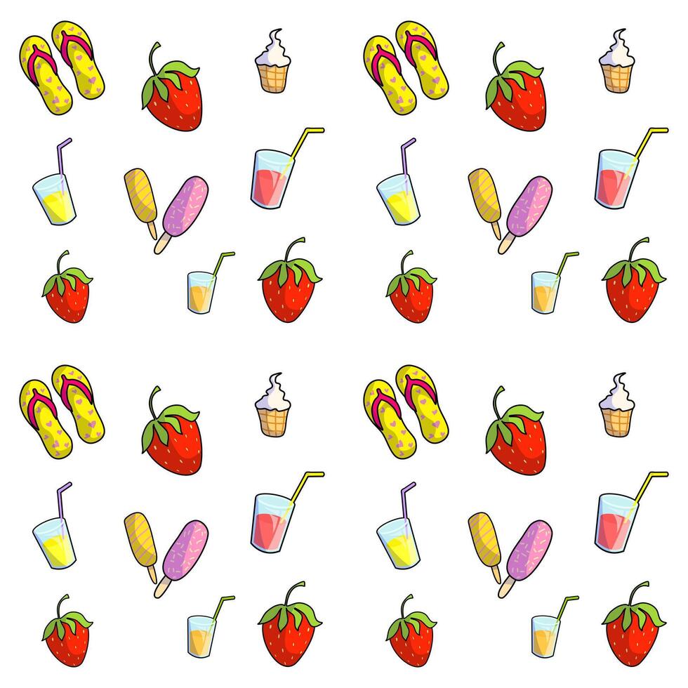 Bright beach and summer accessories. vector