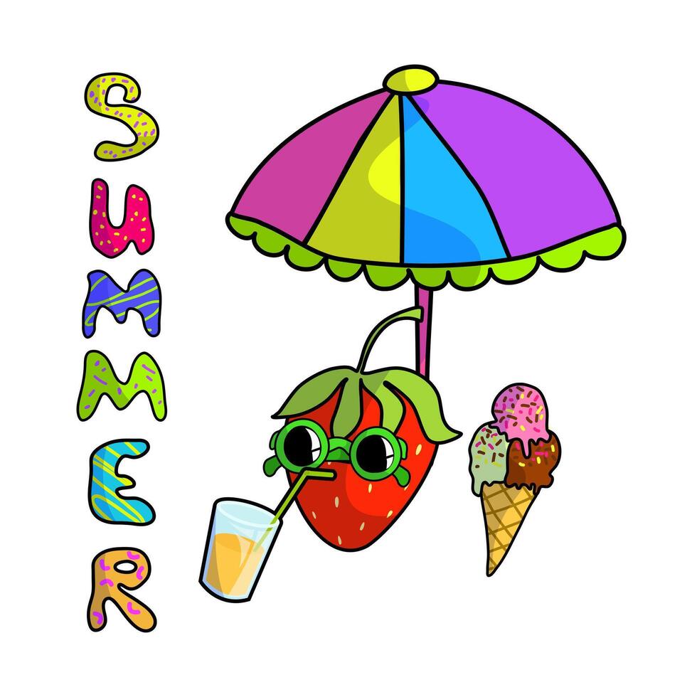 Bright beach and summer accessories. vector