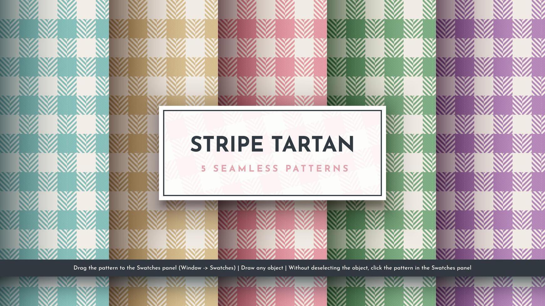 Set 5 Seamless Tartan Pattern. Traditional Scottish Texture. Fashionable Fabric. Textile Background vector