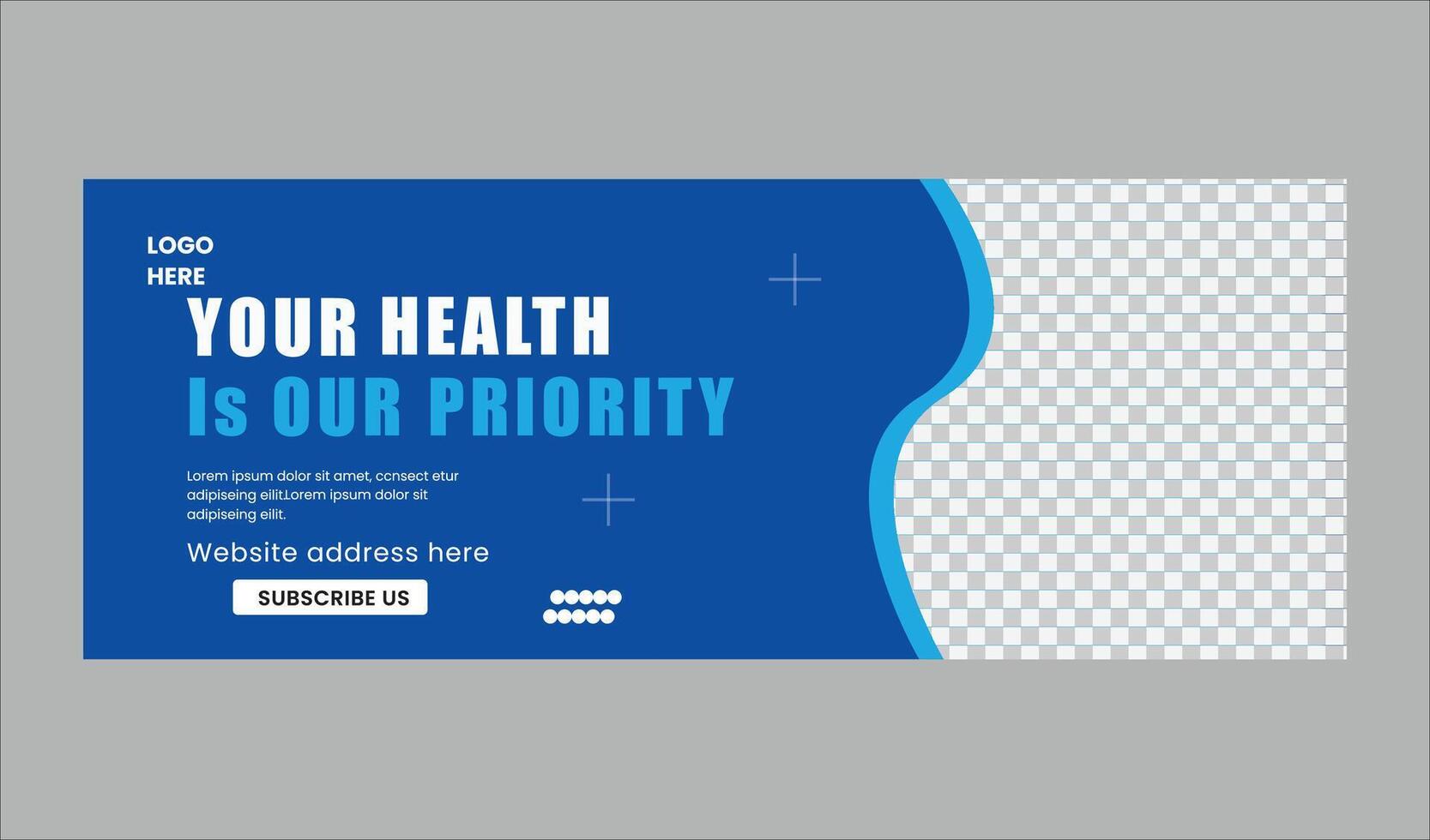 Flat design of medical twitter header vector