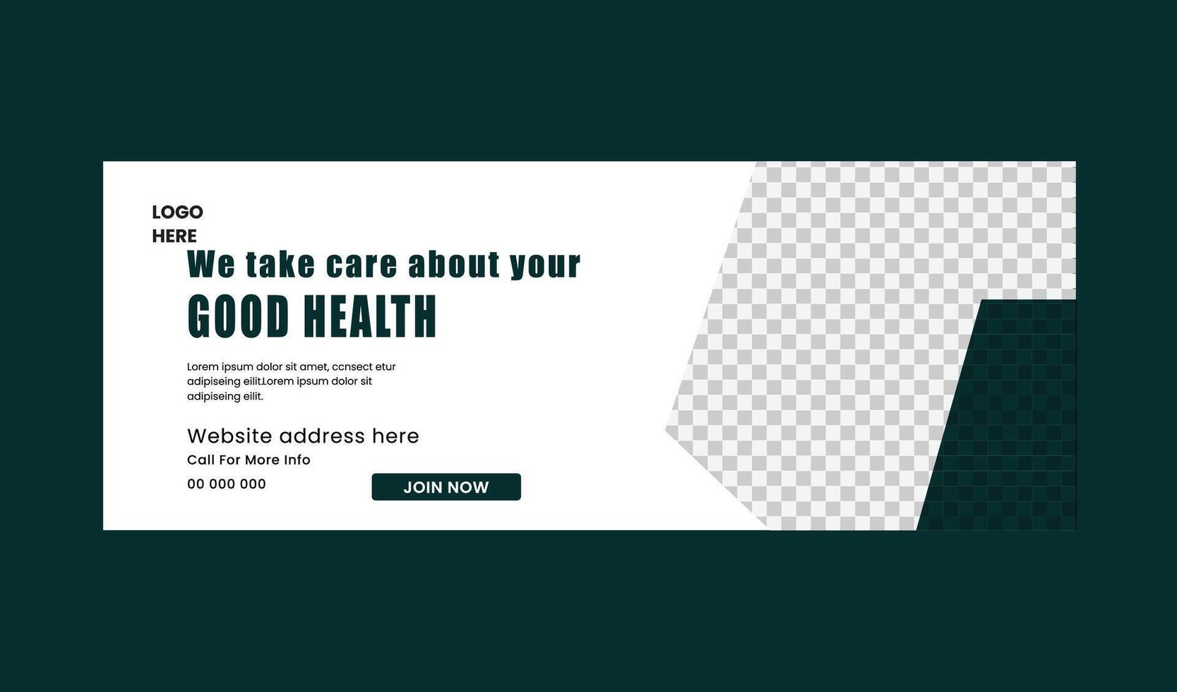 Flat design of medical twitter header vector