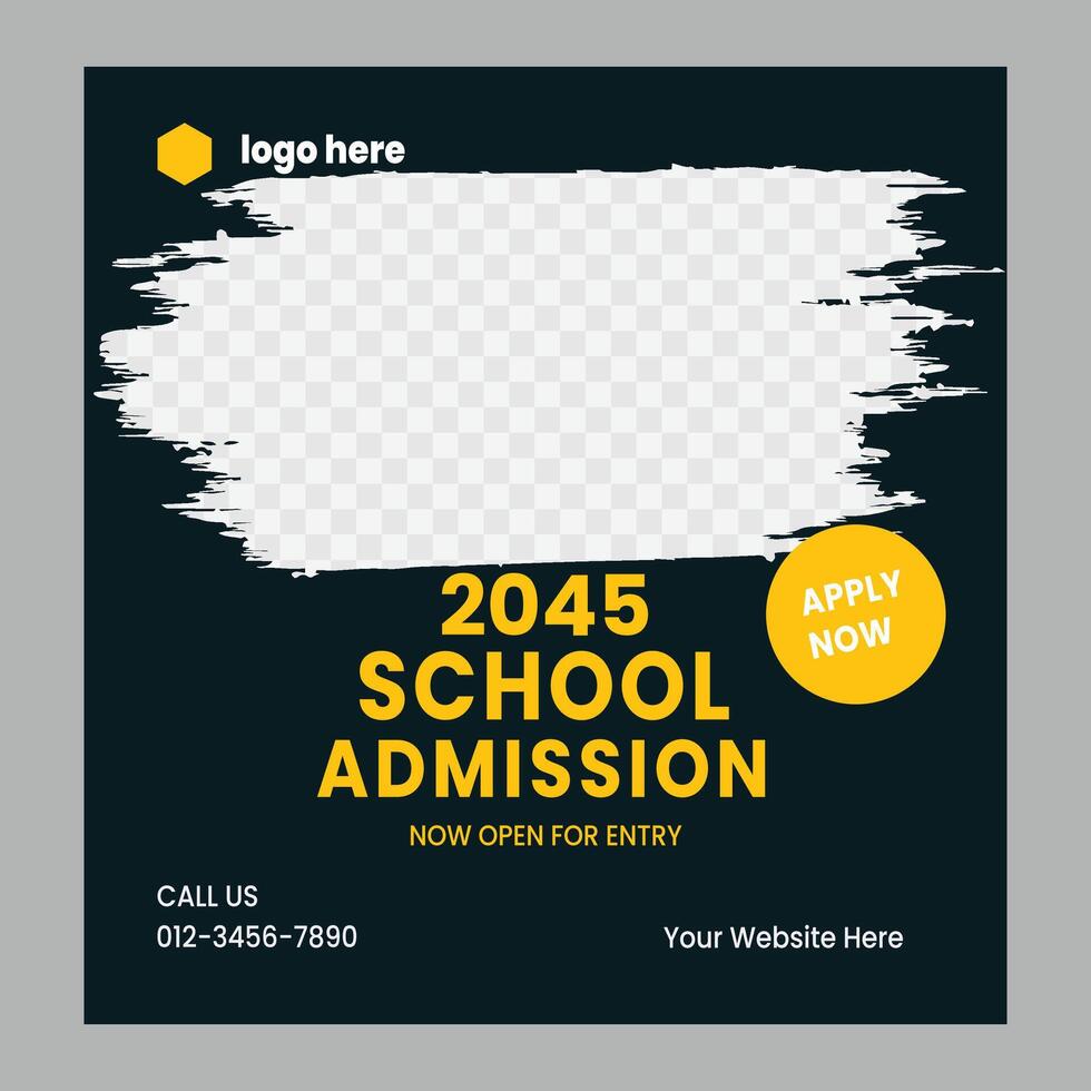 SchoolAdmission Social Media Post Template vector