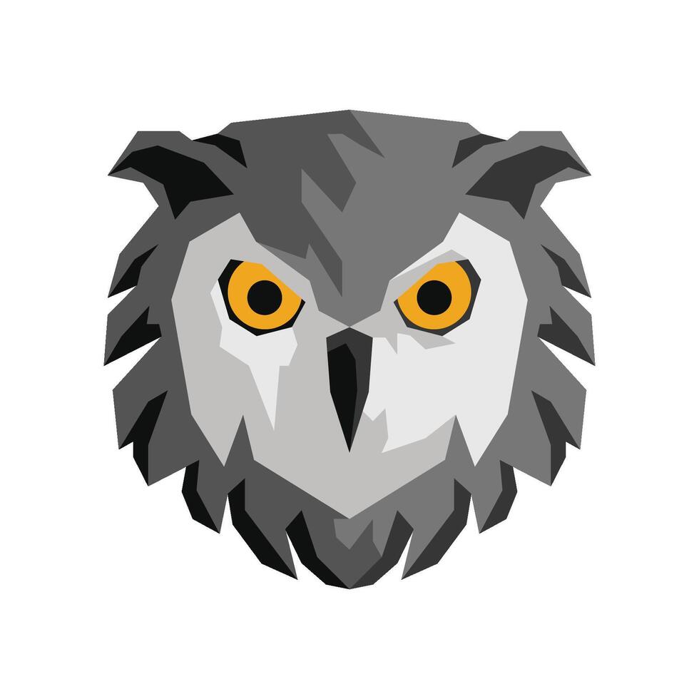 vector illustration of geometric owl head front view