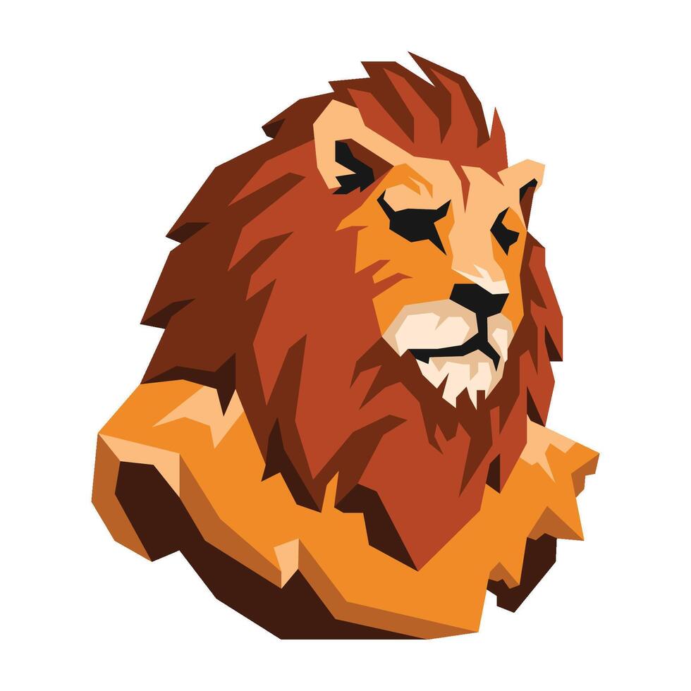 vector illustration of lion head in abstract geometric or low poly contemporary style