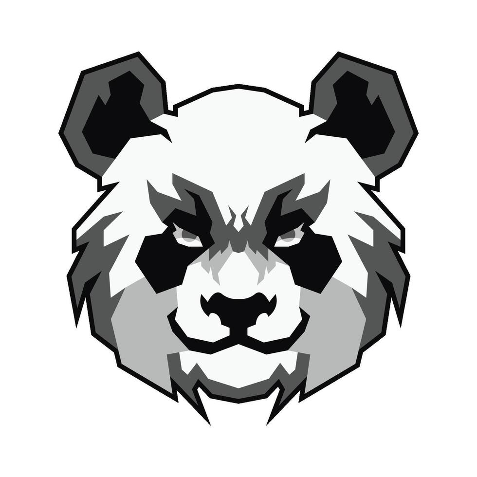 vector illustration of angry panda head in geometric or low poly style perfect for t shirt design, hoodie, streetwear, clothing line and many more