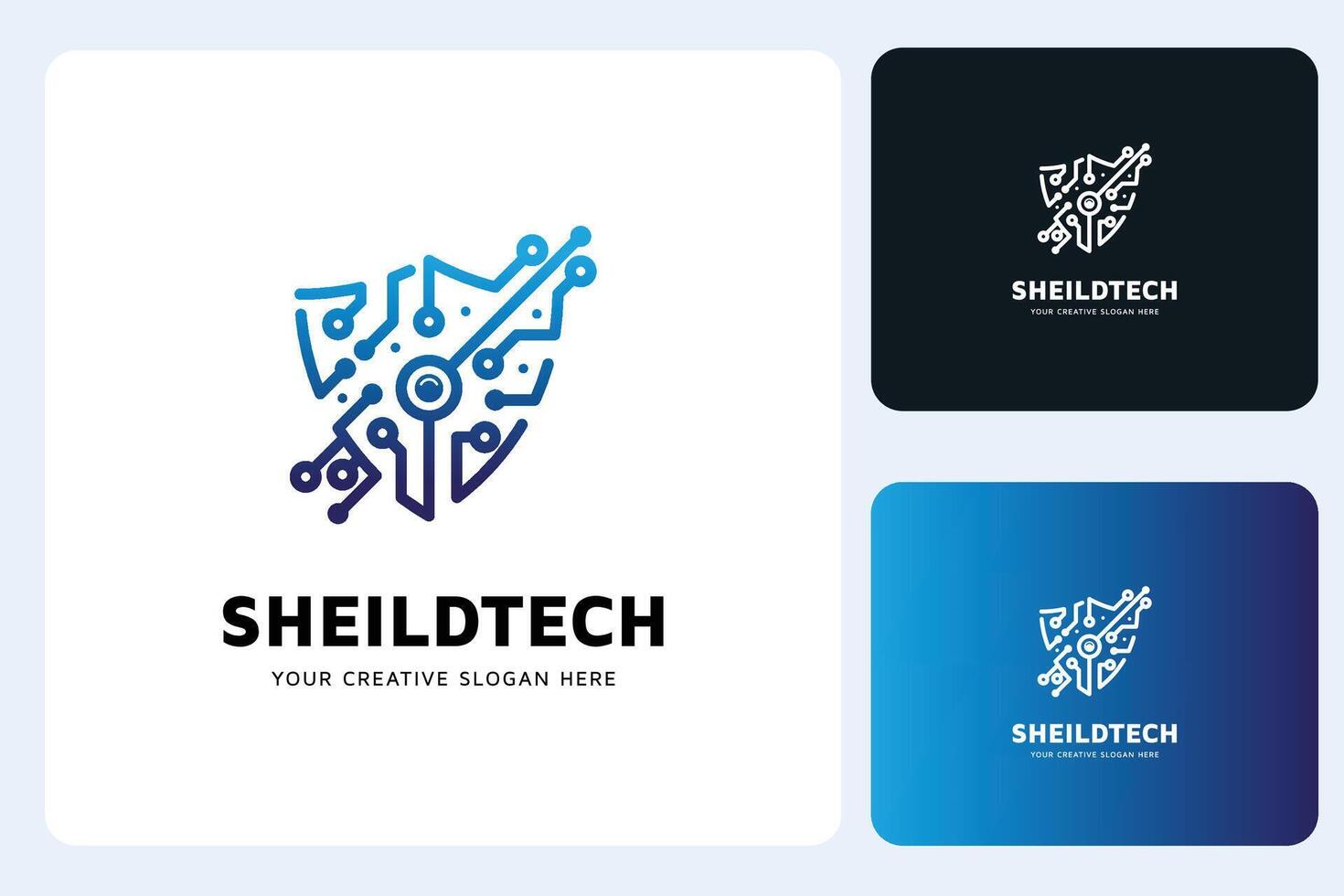 Shield Tech Logo Design Template vector