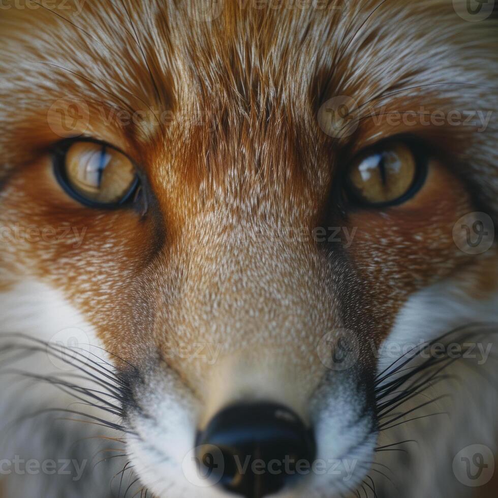 AI generated Realistic portrait of a fox animal, realistic photo