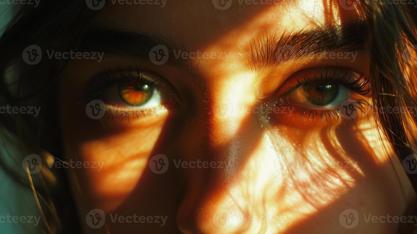 AI generated Realistic portrait of a woman with brown eyes, realistic photo