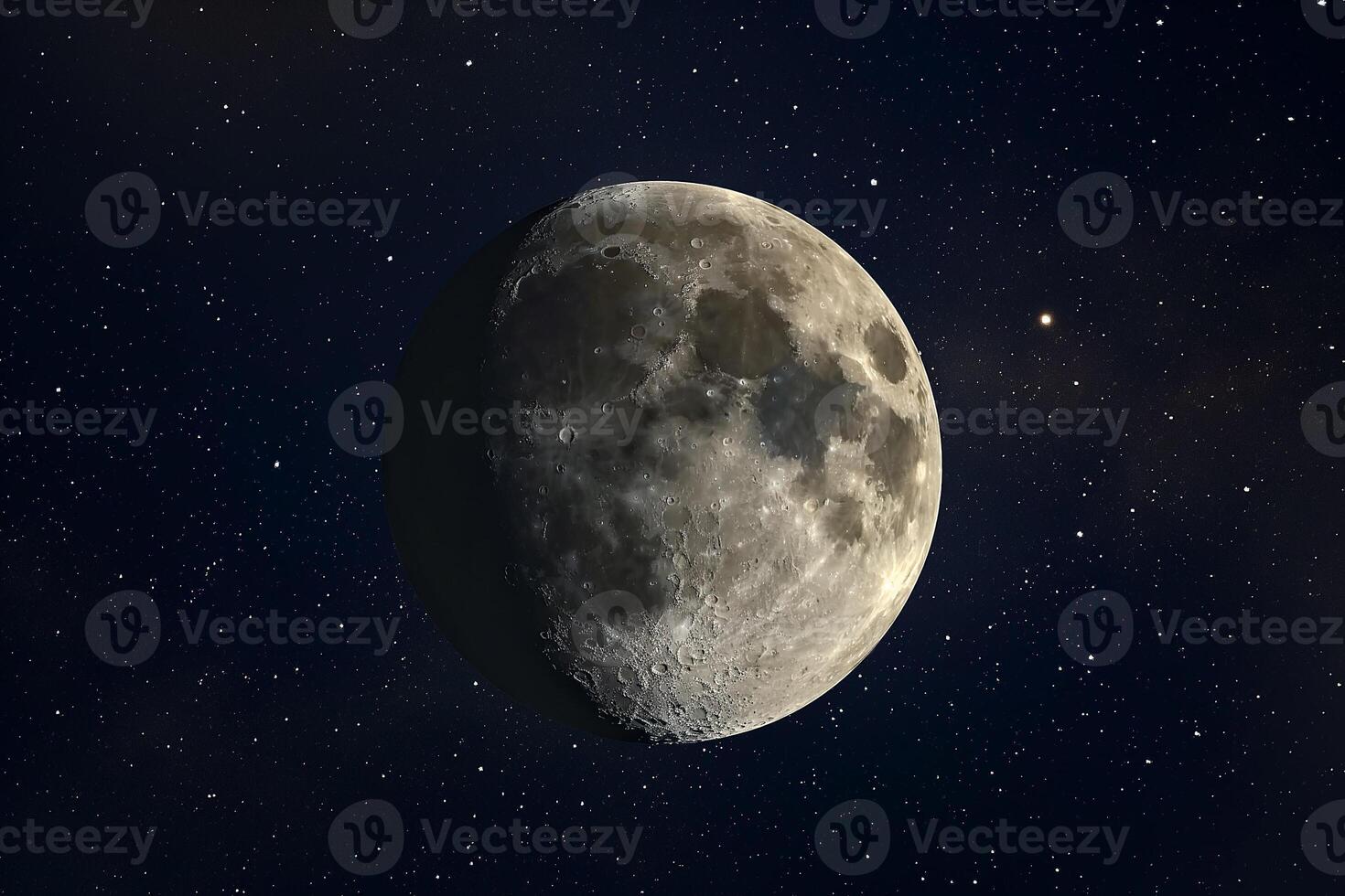 AI generated Magnificent Capture of the Moon Against Star-Studded Night Sky photo