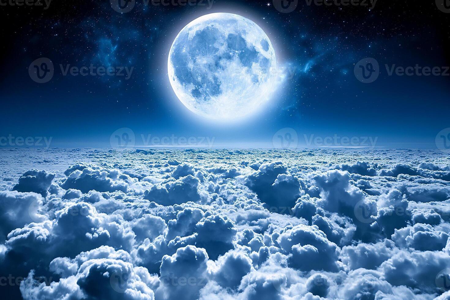 AI generated Majestic Full Moon Over a Cloudscape photo