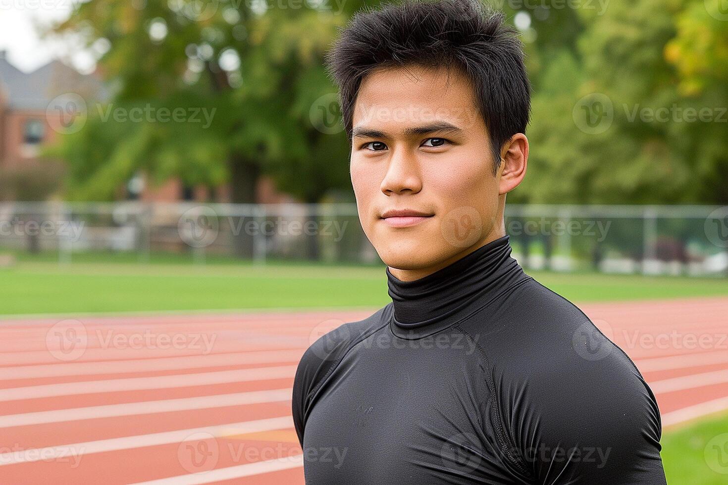 AI generated Confident Athlete Poised for Performance photo