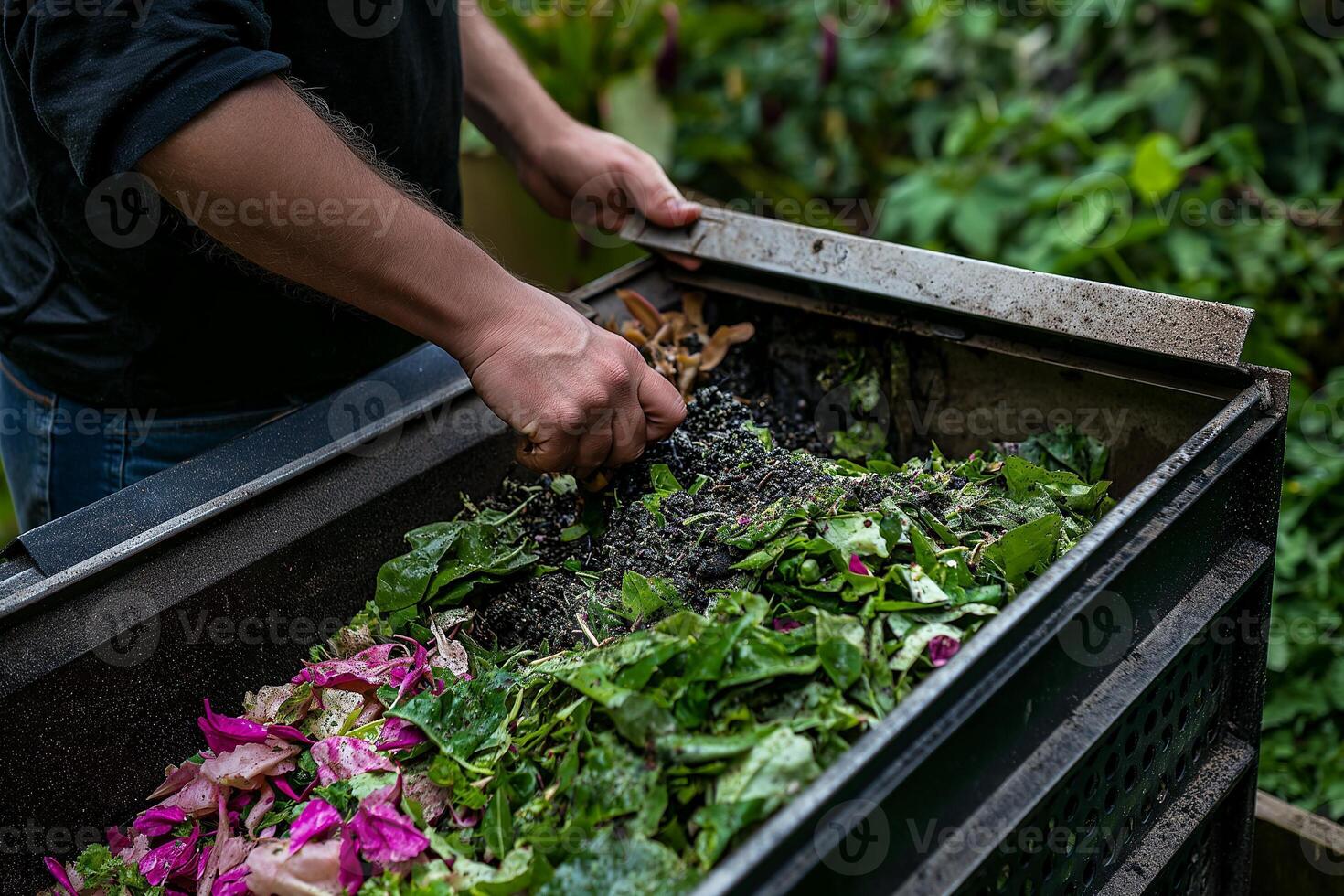 AI generated Intimate View of Composting Process photo