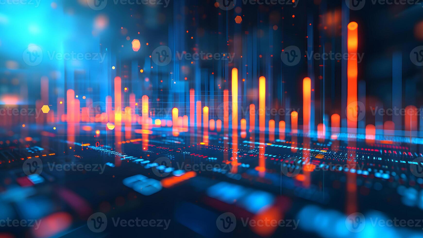 AI generated Futuristic Digital Stock Market Data Visualization photo