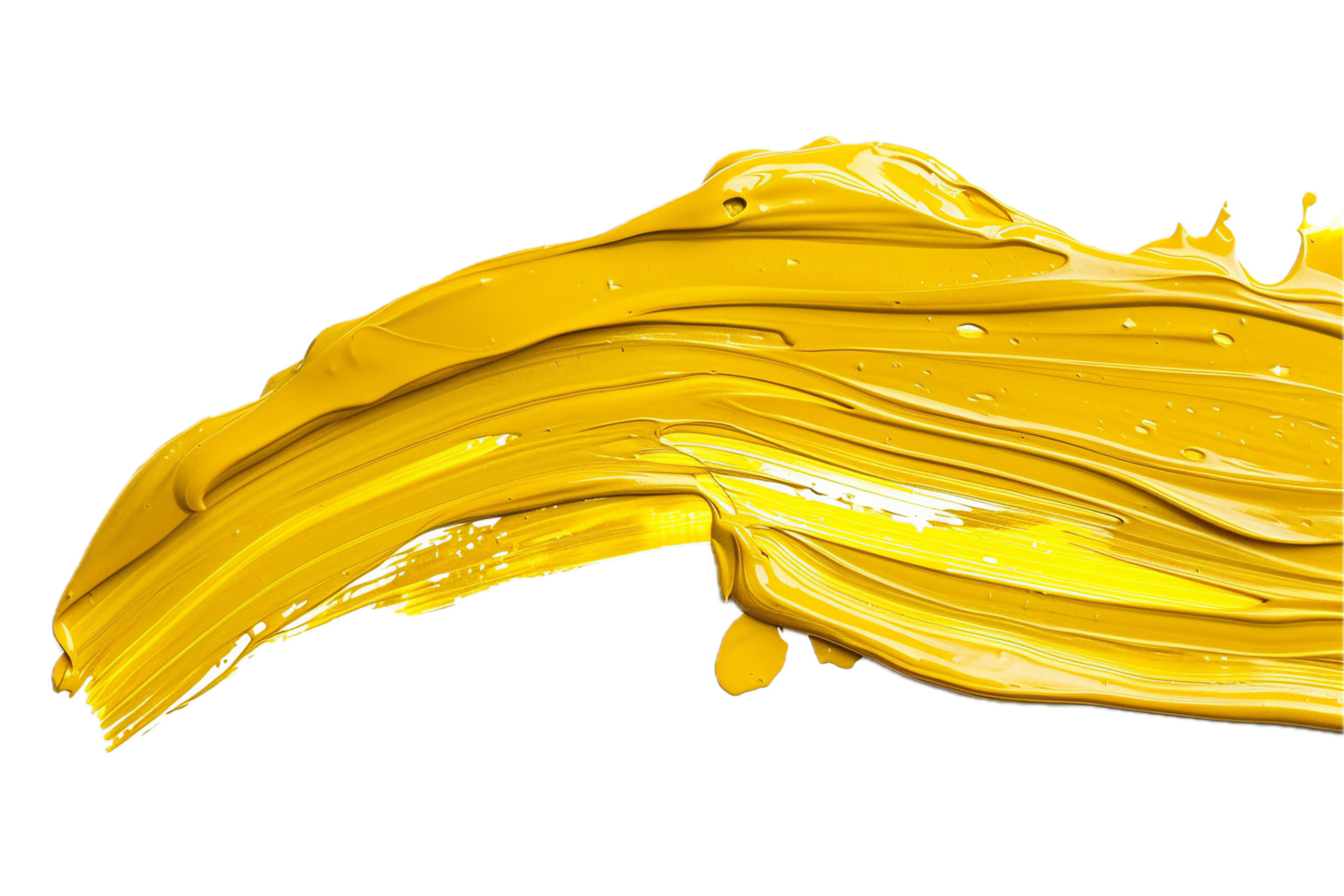 AI generated A yellow brush stroke png