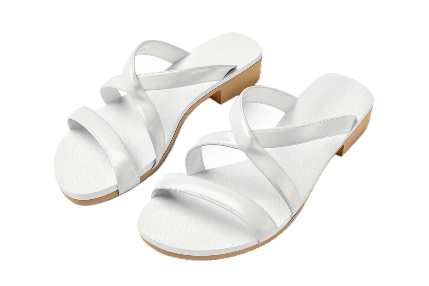 AI generated Elegant White Women's Sandals png