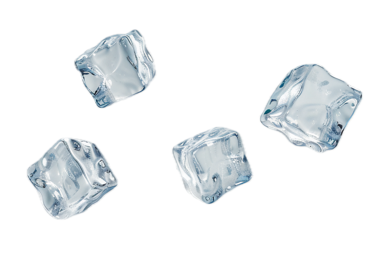 AI generated Crystal Clear Ice Cubes png