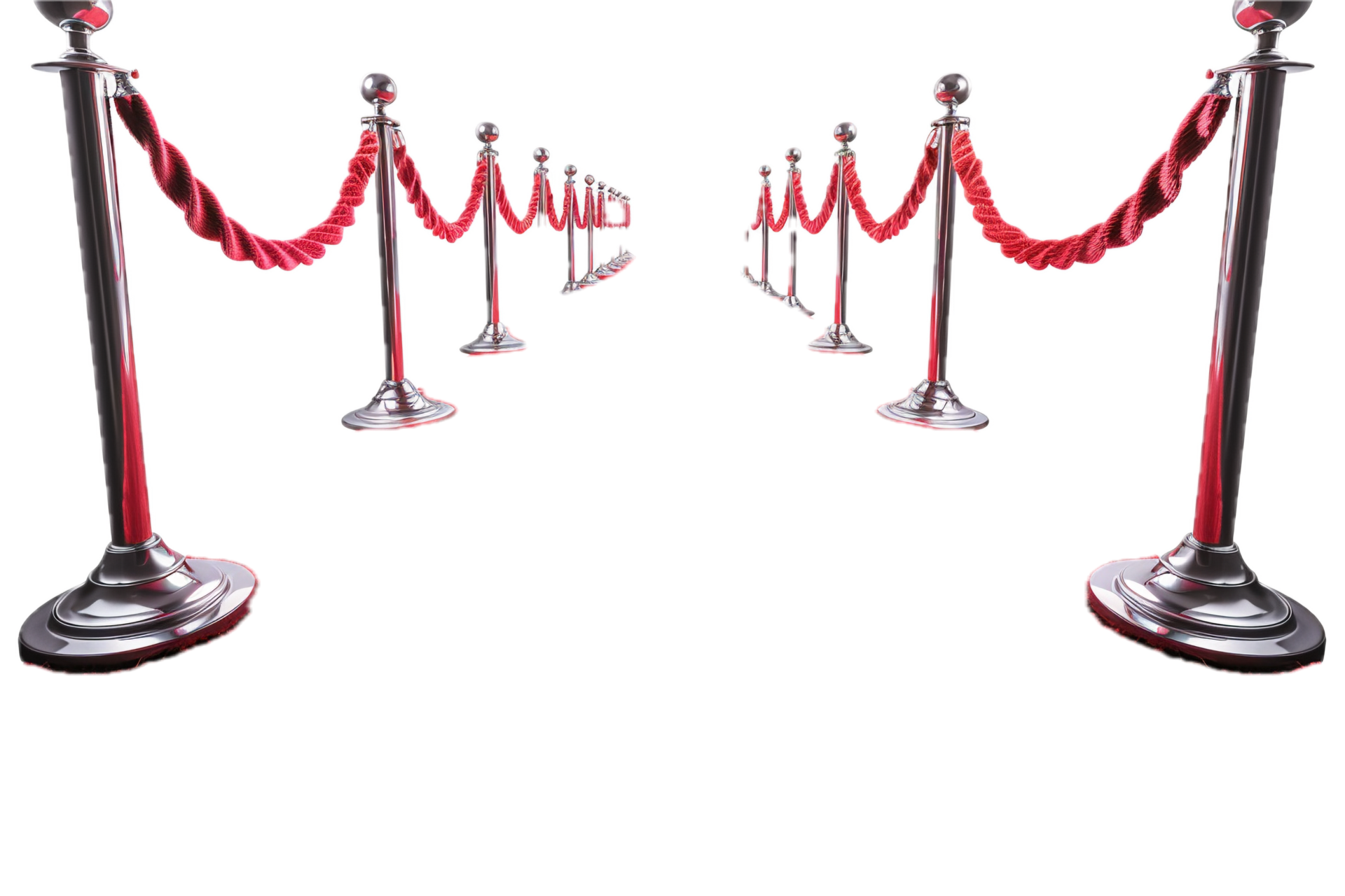 AI generated Red Carpet Event Entrance with Velvet Ropes png 42653814 PNG