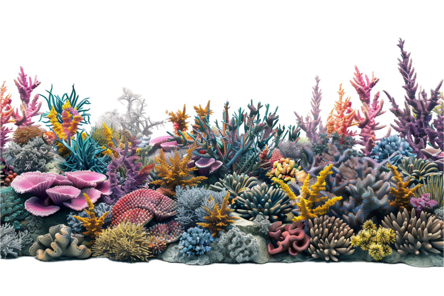 AI generated Vibrant Coral Reef Display png