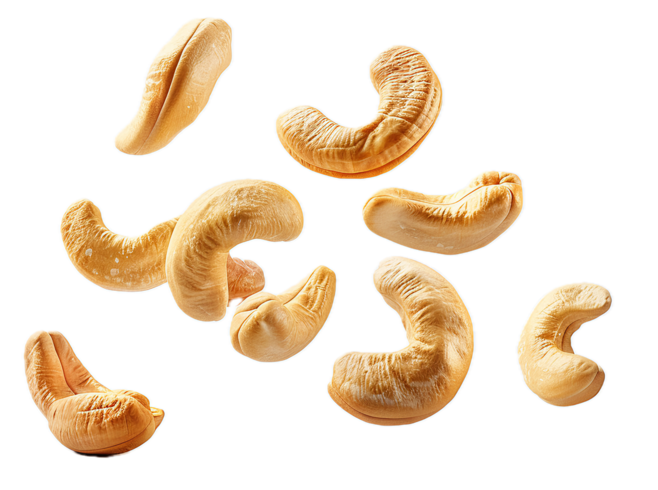 AI generated Cashew Nuts Floating png