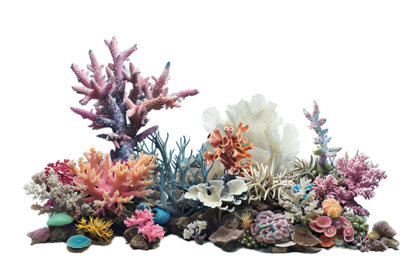 AI generated Vibrant Coral Reef Display png