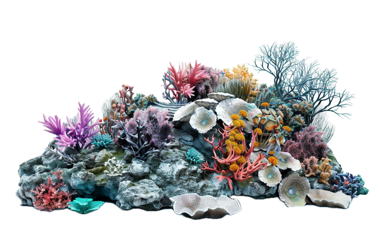 AI generated Vibrant Coral Reef Display png