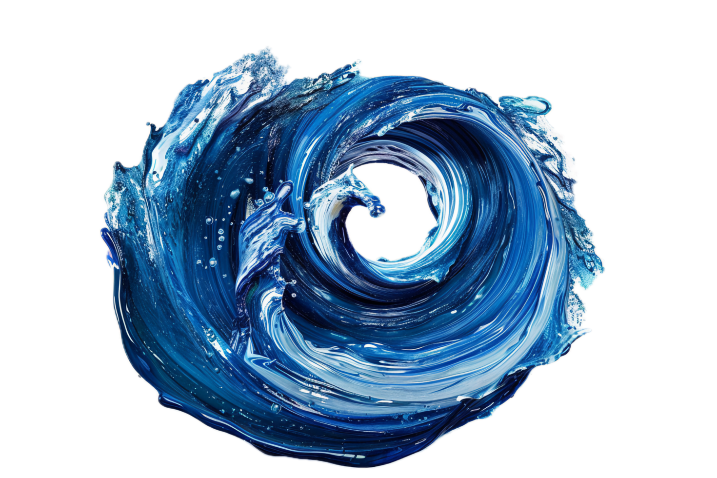 AI generated Abstract Blue Liquid Swirl png