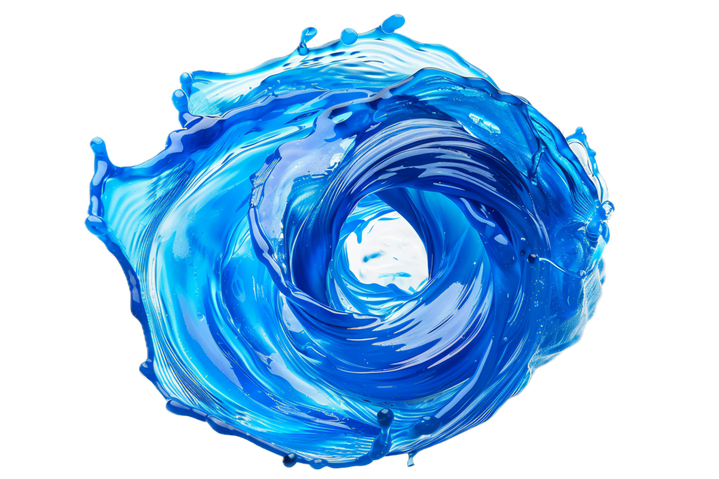 AI generated Abstract Blue Liquid Swirl png