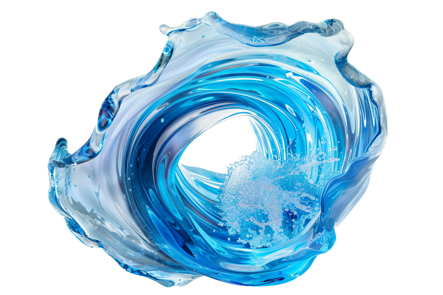 AI generated Abstract Blue Liquid Swirl png