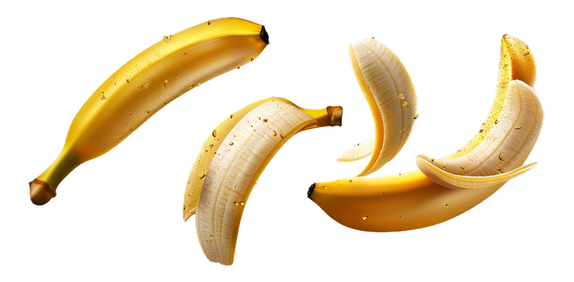 ai generiert Bananen im anders Stufen von Abschälen png