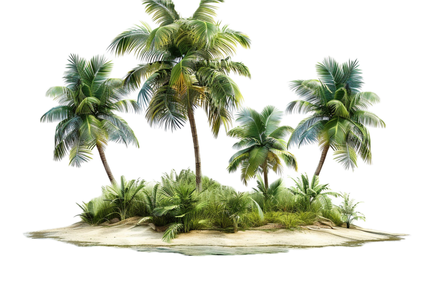 AI generated Tropical Palm Trees Island png