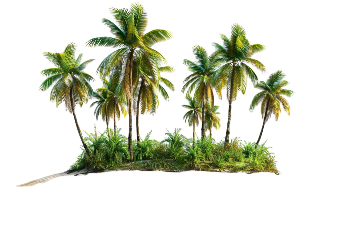 AI generated Tropical Palm Trees Island png
