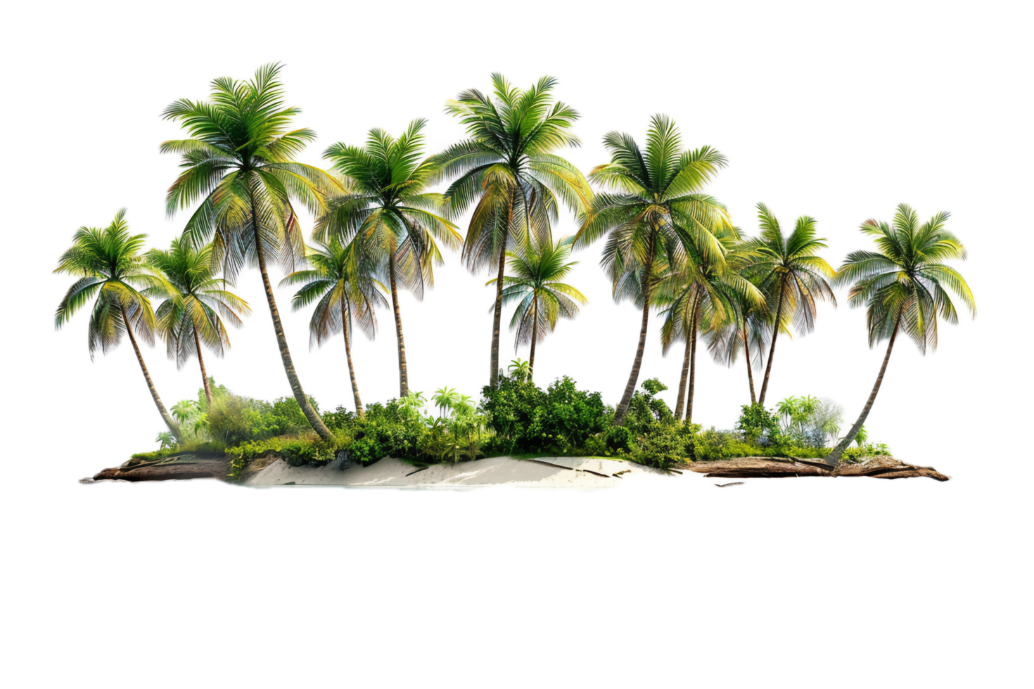 AI generated Tropical Palm Trees Island png