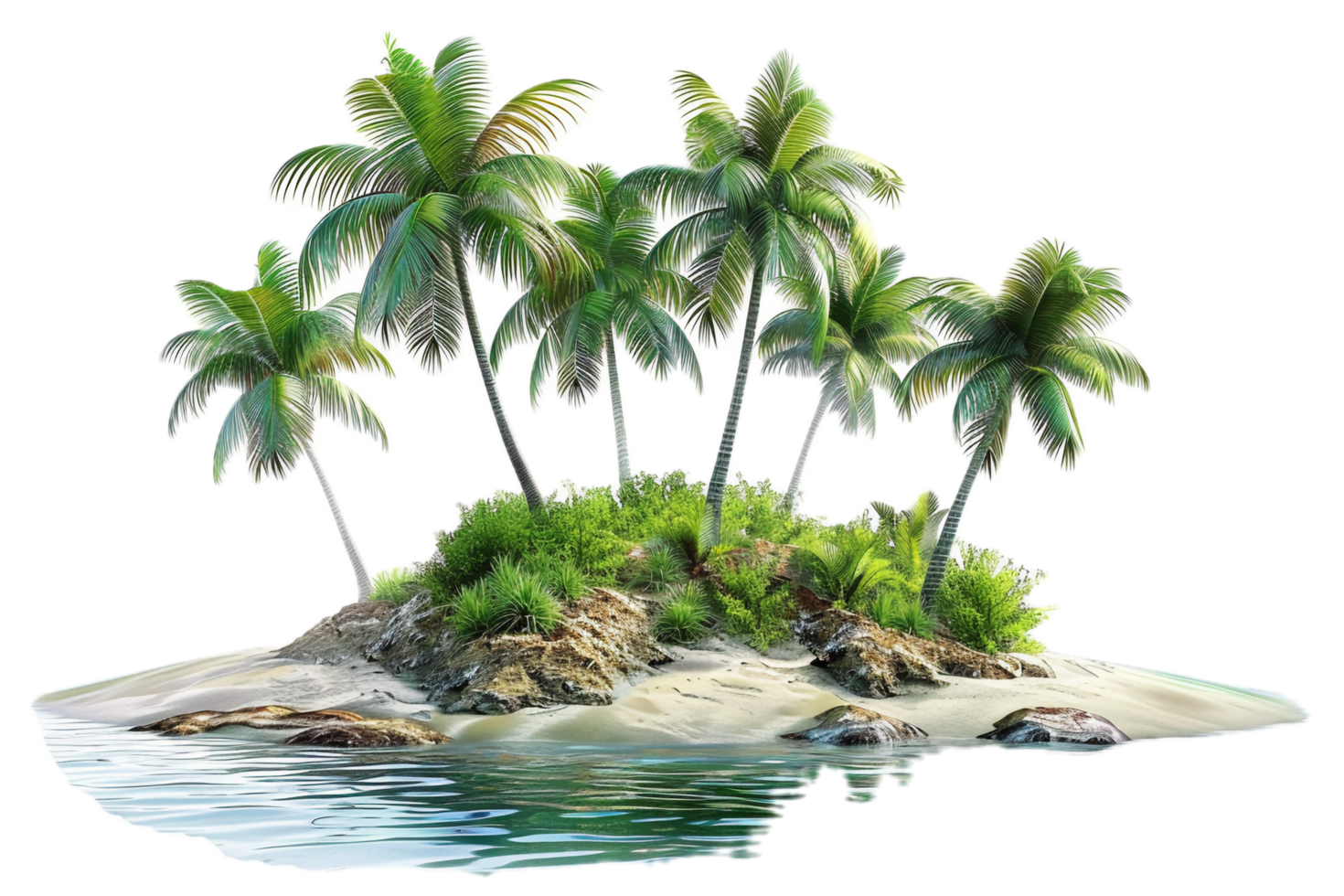 AI generated Tropical Palm Trees Island png