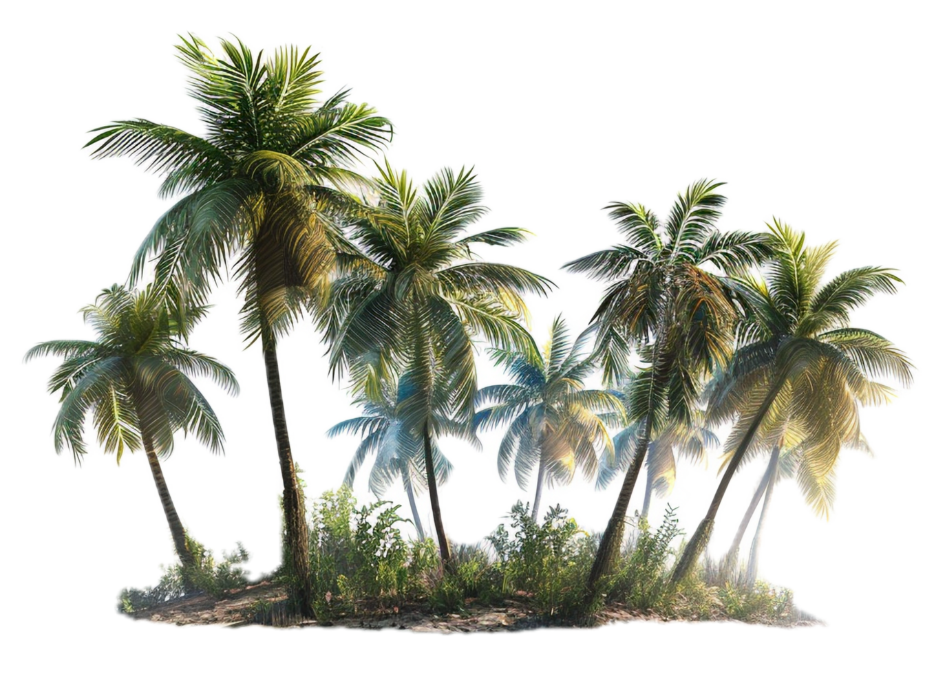 AI generated Tropical Palm Trees Island png