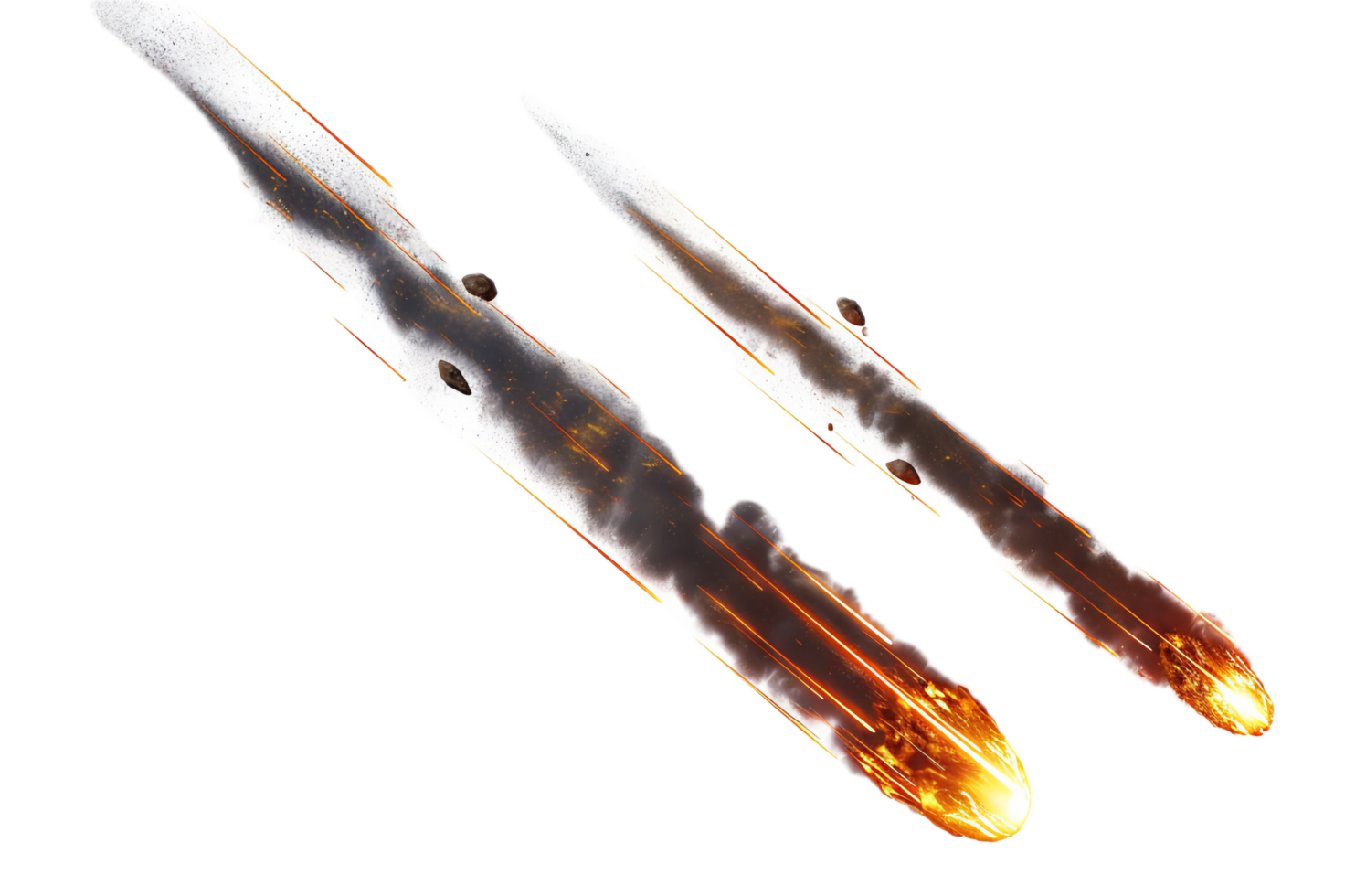 AI generated Meteorite Entering Atmosphere with Fiery Tail png